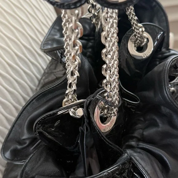 Christian Dior Le Trente Cannage Black Patent Hobo Bag - Like New - Picture 5 of 14